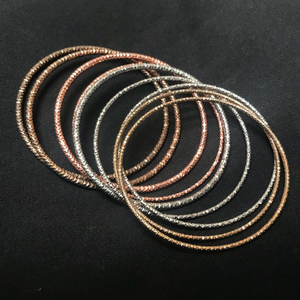 Multi colored/ mixed metal bangles gold/silver